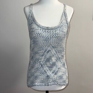 Garage Gray and White Ribbed Tank Top
